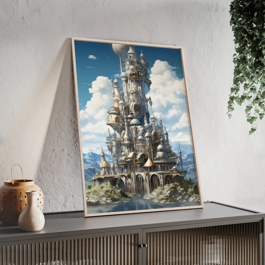 Floating City Columbia 6: Breathtaking Modern Cityscape - Framed Poster