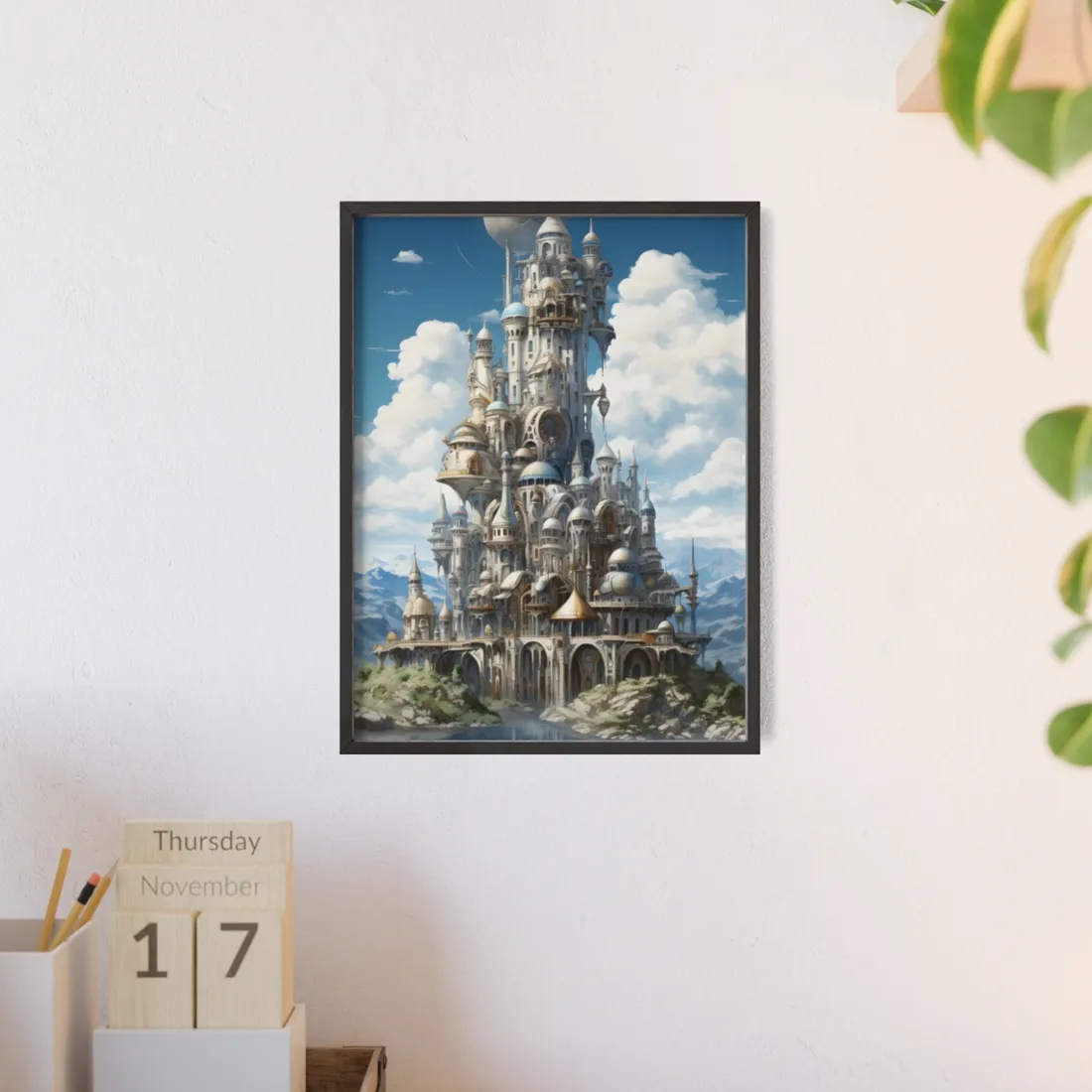 Floating City Columbia 6: Breathtaking Modern Cityscape - Framed Poster