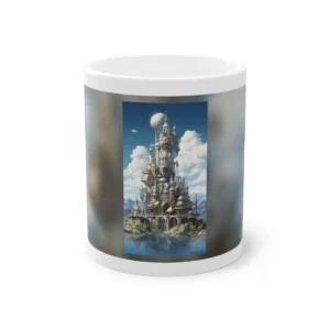 White Fantasy Castle over Water Mug