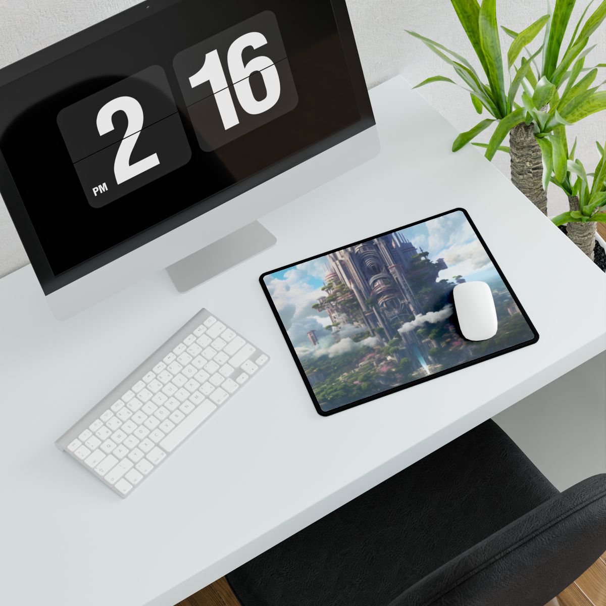 Floating City Dreamscape: Urban Harmony - Desk Mat