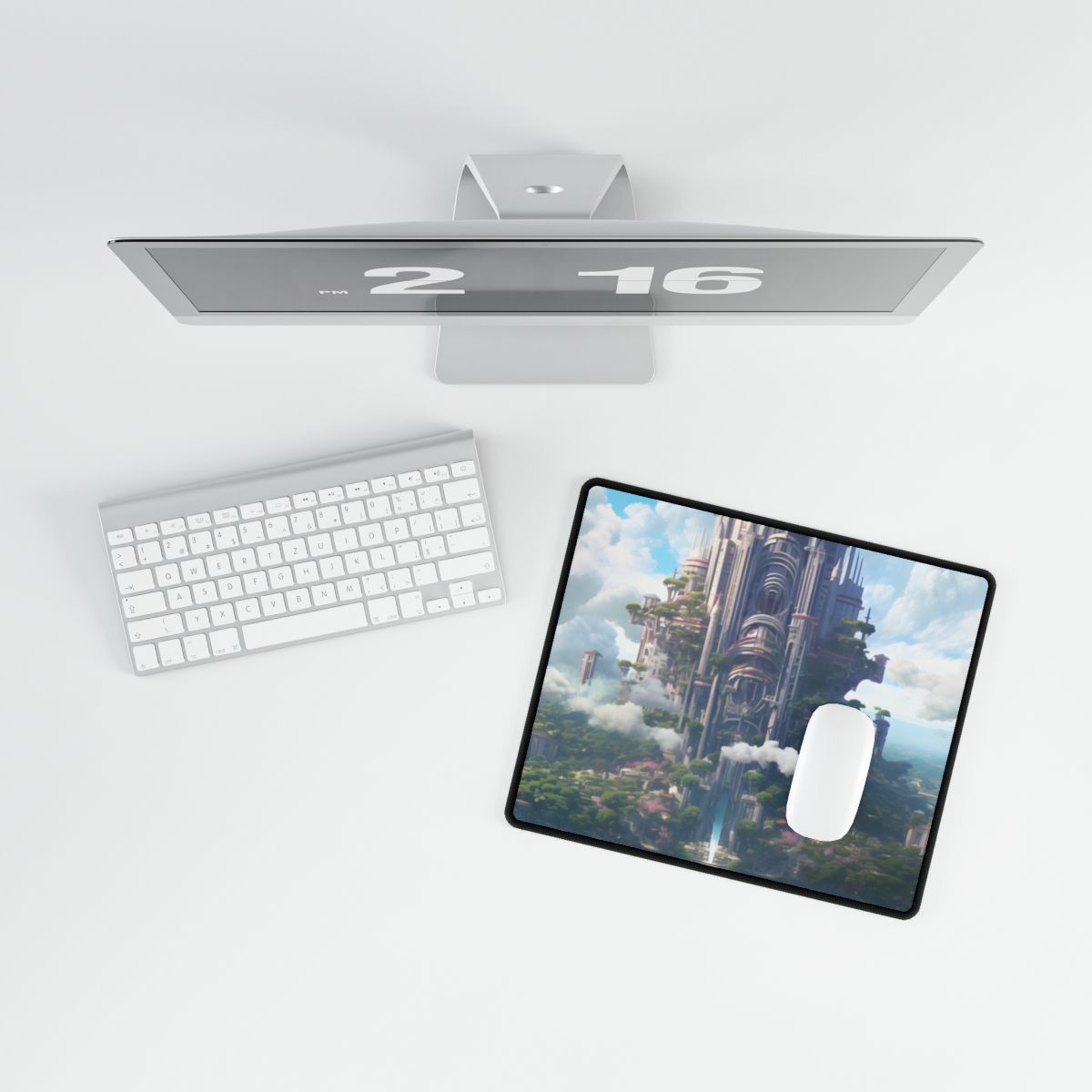 Floating City Dreamscape: Urban Harmony - Desk Mat
