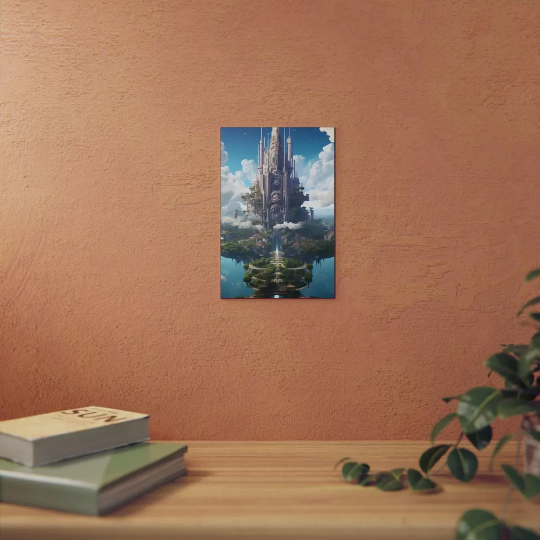 Floating City Dreamscape: Urban Harmony - Metal Poster
