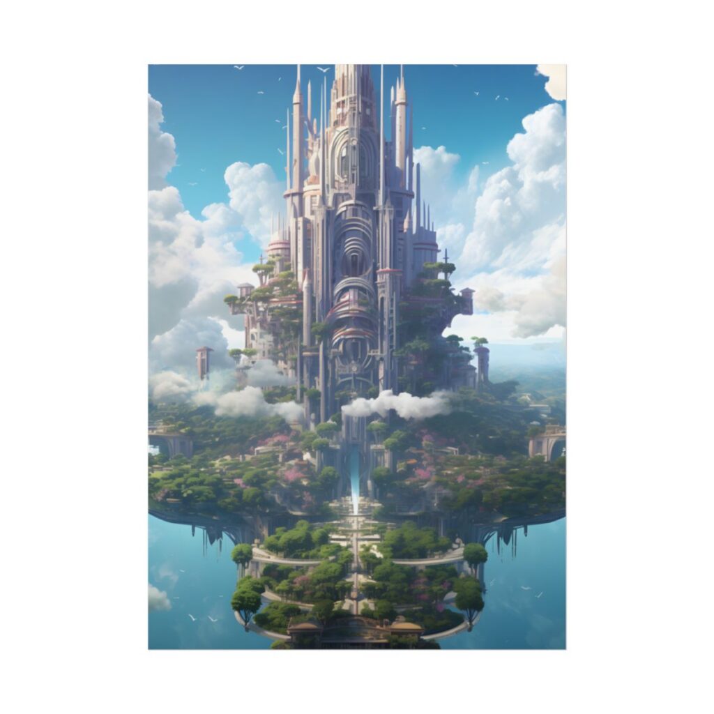 Floating City Dreamscape: Urban Harmony - Poster