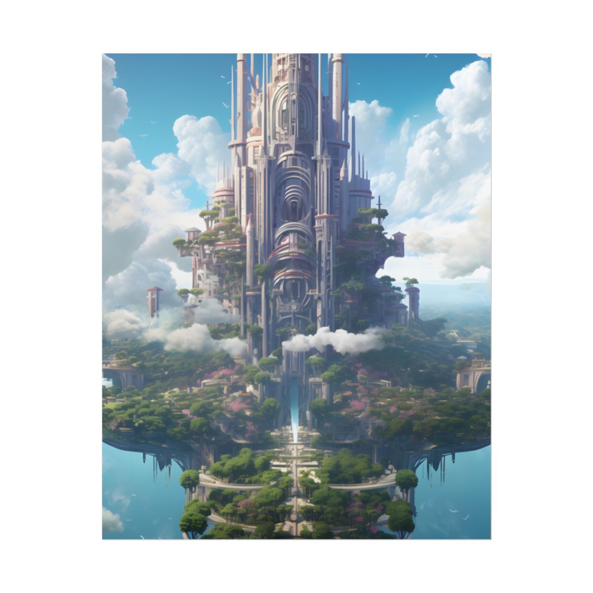 Floating City Dreamscape: Urban Harmony - Poster