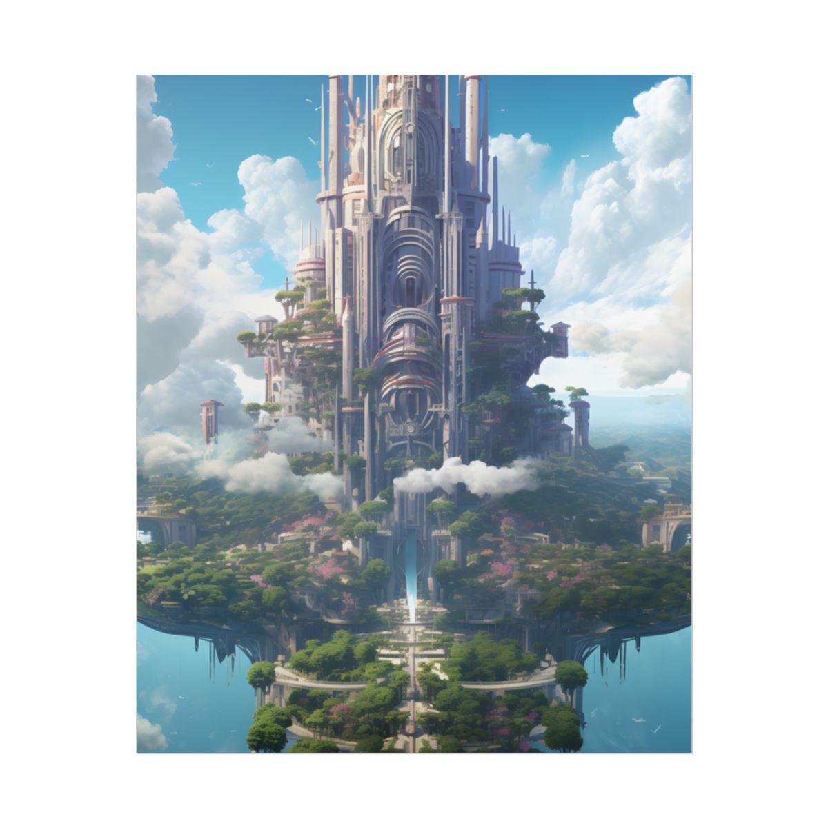 Floating City Dreamscape: Urban Harmony - Poster