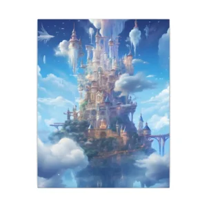 Floating Castle City in Clouds Canvas Print