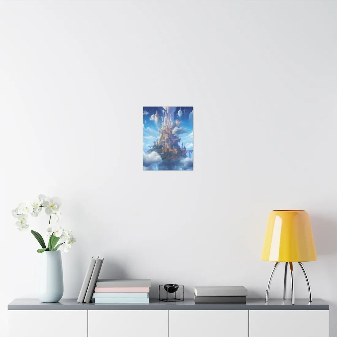 Floating City in Celestial Fantasy Realm: Dreamlike Digital Art - Canvas