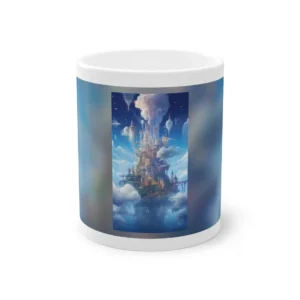 Floating Castle City in Clouds Mug
