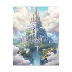 Floating Castle Above Clouds Canvas Print