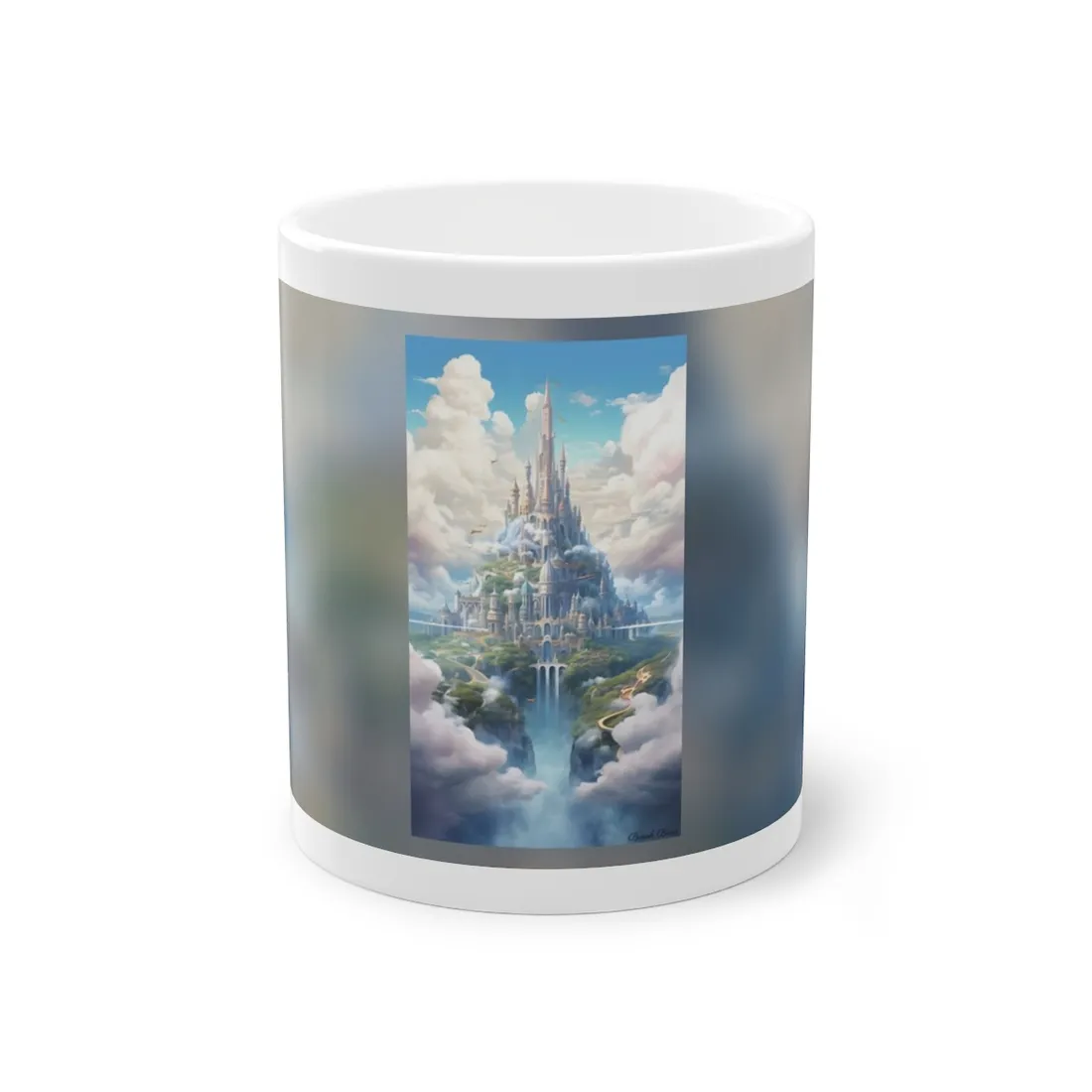 Floating City in Celestial Fantasy Realm: Whimsical - Mug