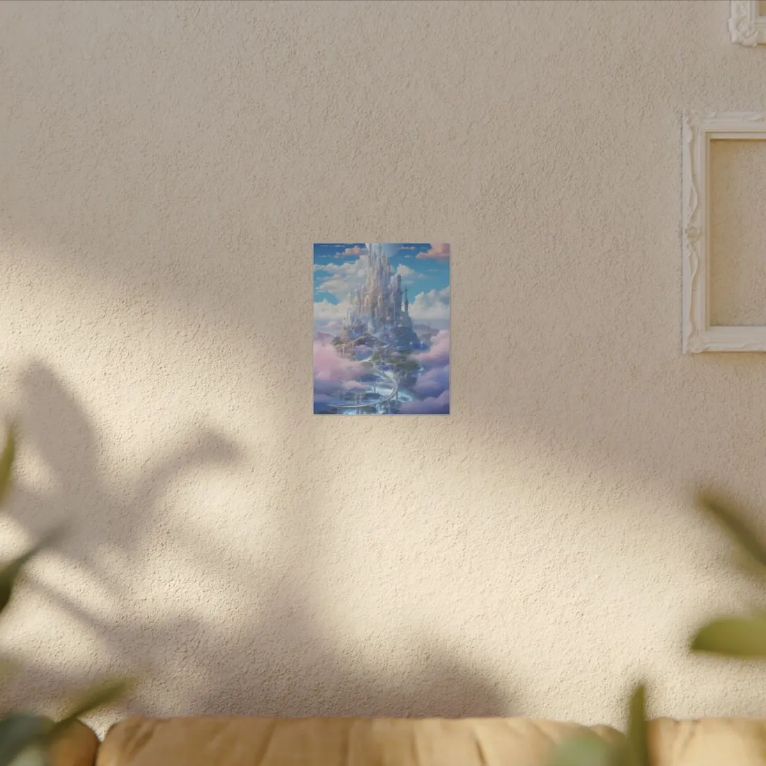 Floating City in Celestial Realm: Serene Fantasy - Canvas