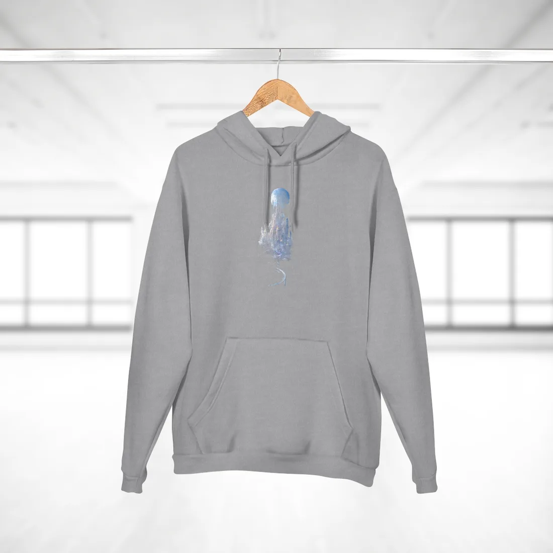 Floating City in Celestial Realm: Serene Fantasy - Hoodie (Heather Grey)