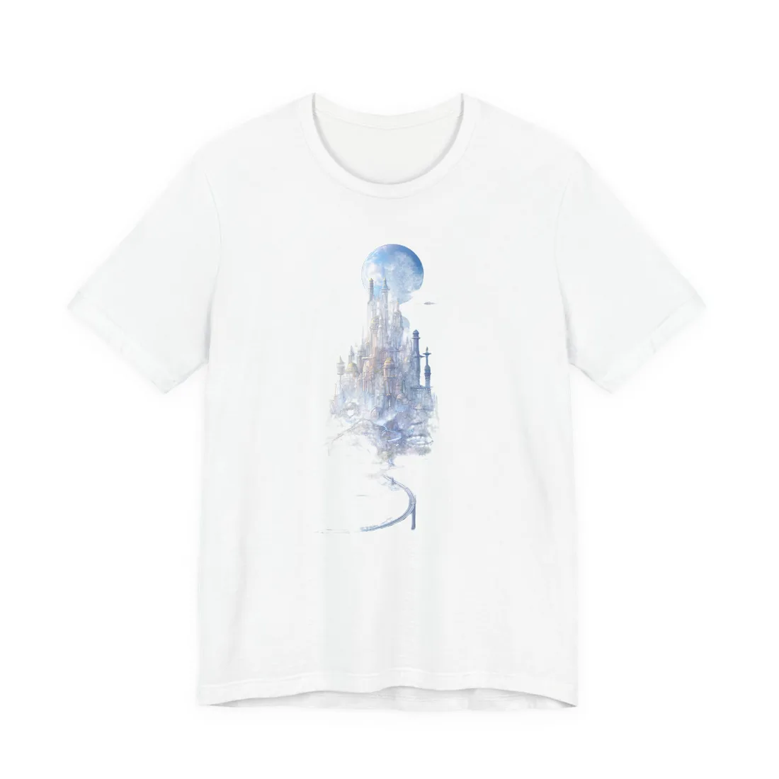 Floating City in Celestial Realm: Serene Fantasy - T-Shirt (White)