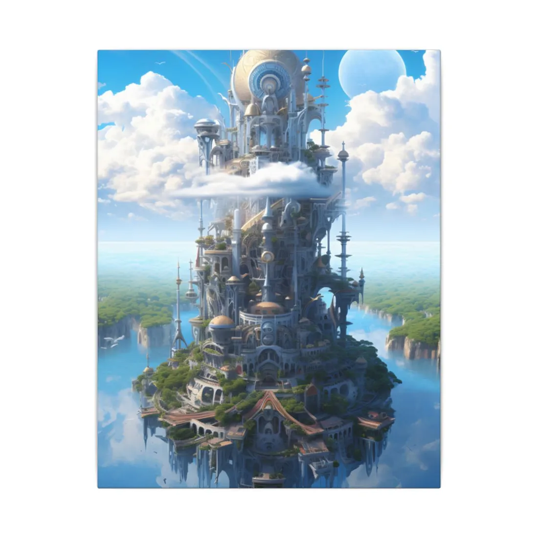 Floating City of Columbia: Breathtaking Aerial View - Canvas