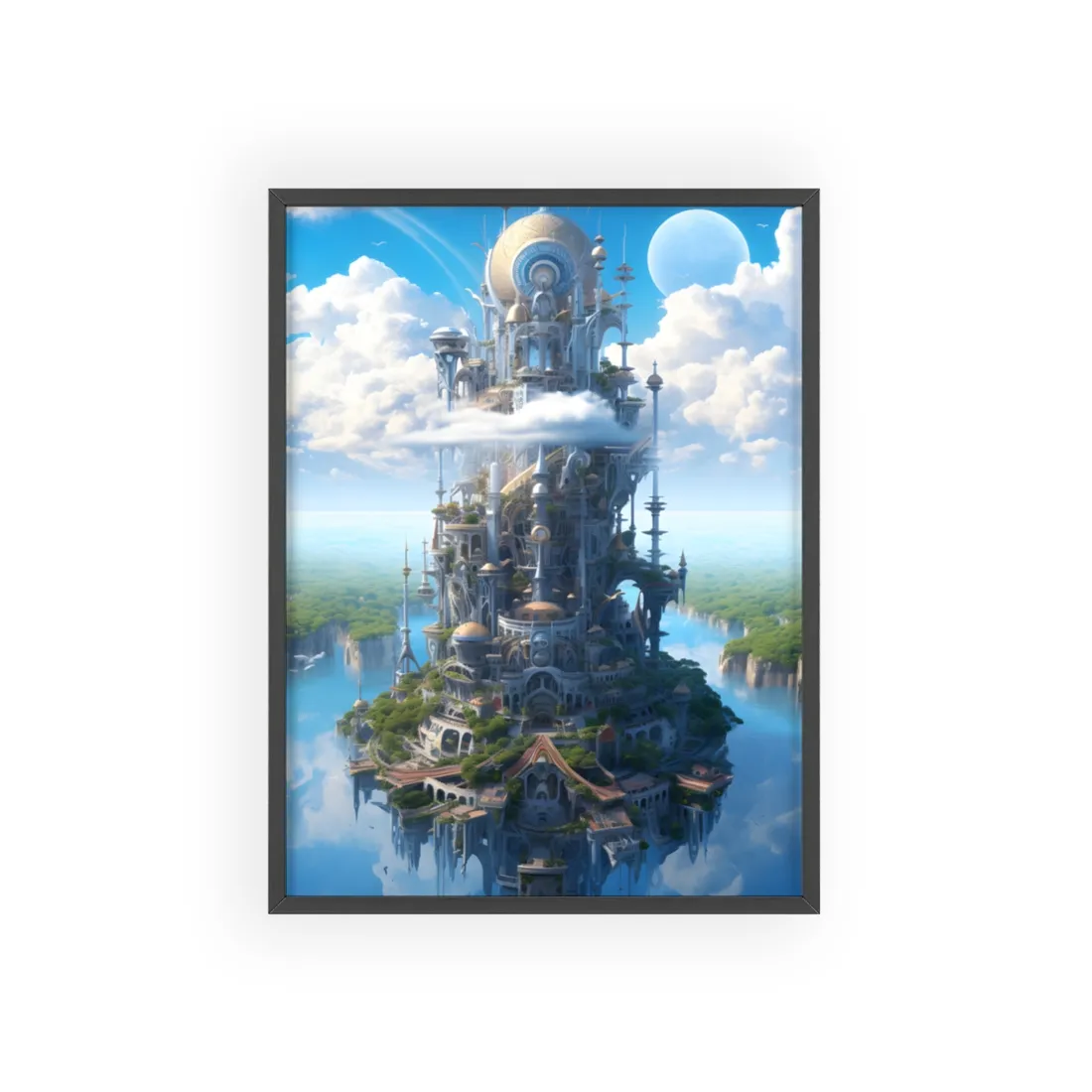 Floating City of Columbia: Breathtaking Aerial View - Framed Poster