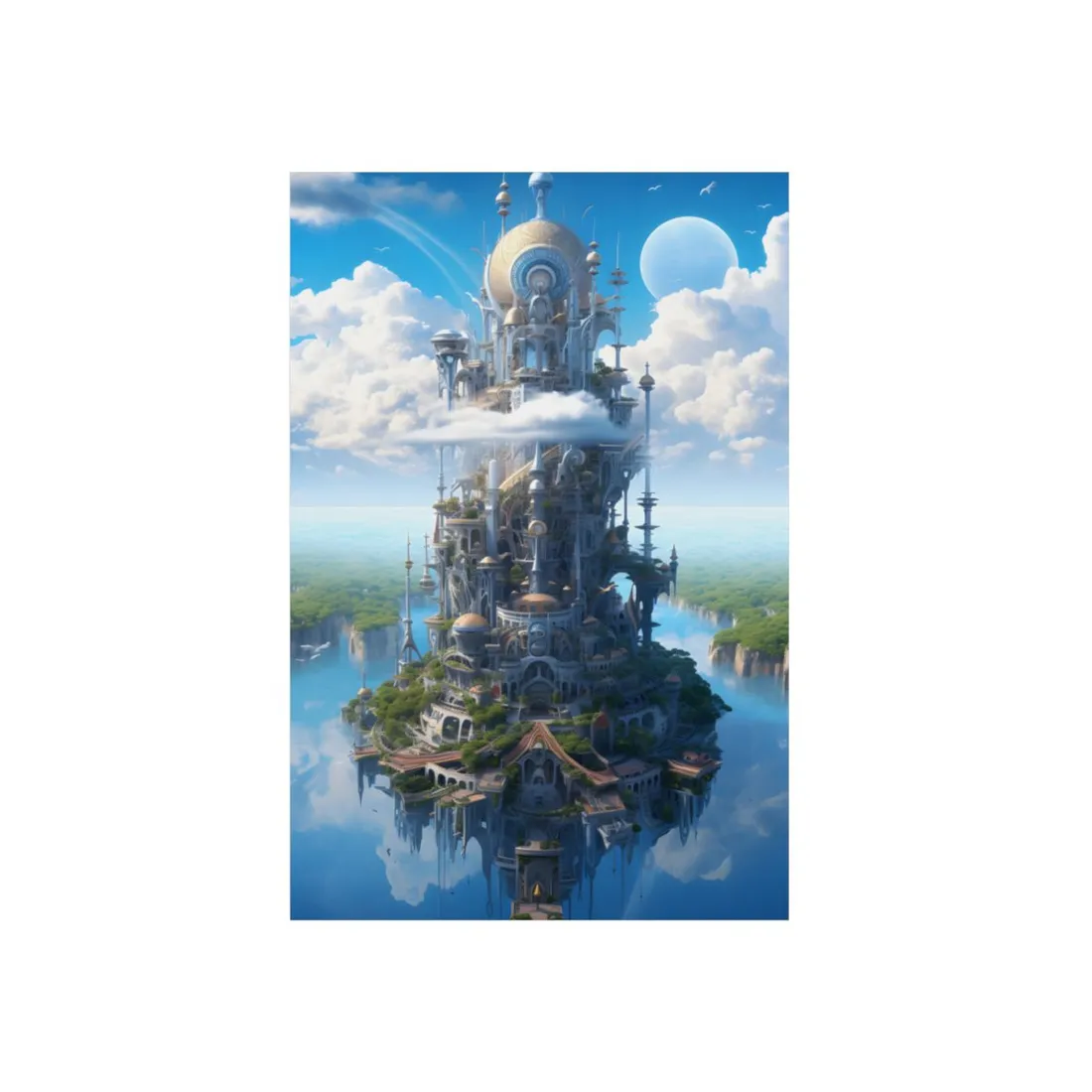 Floating City of Columbia: Breathtaking Aerial View - Metal Poster