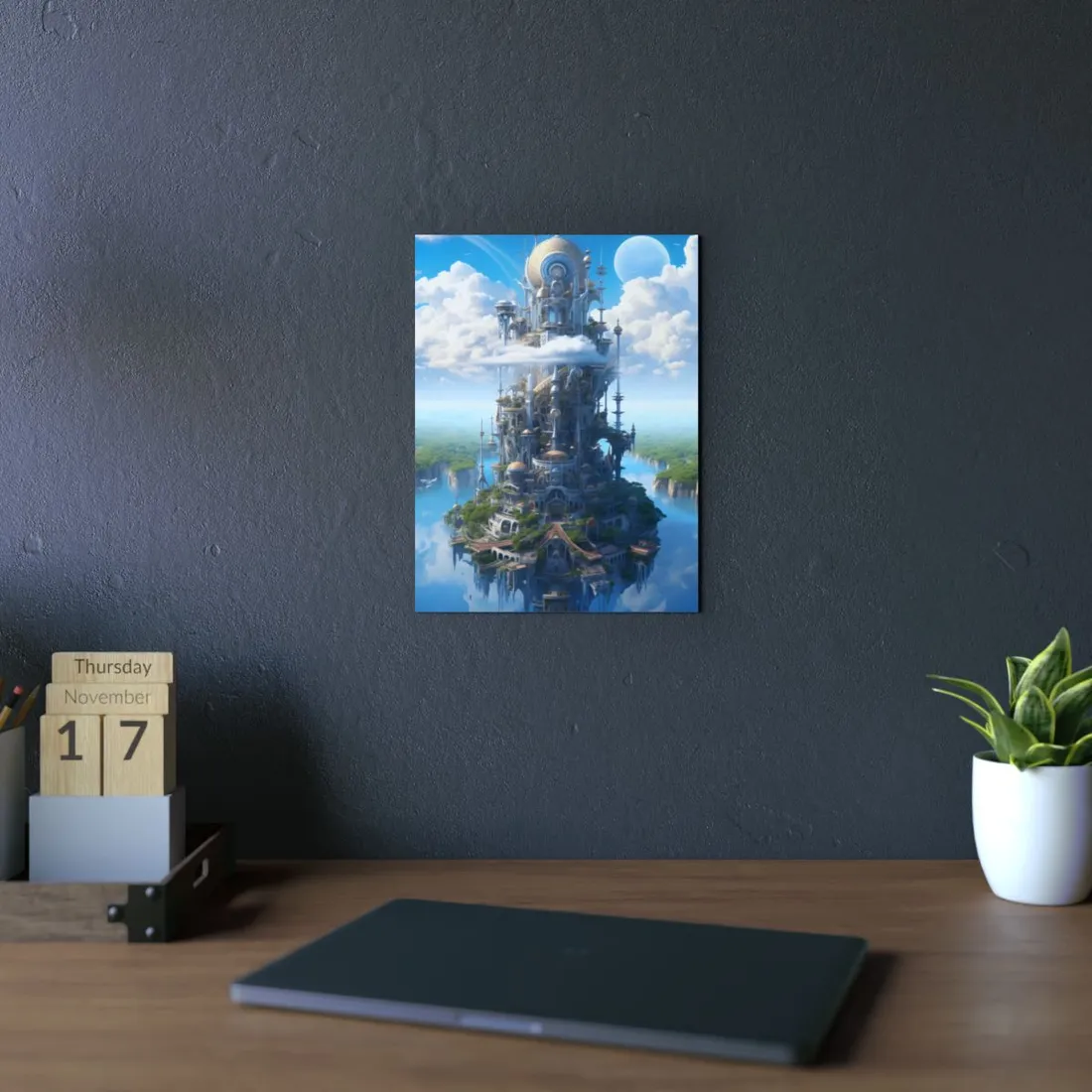 Floating City of Columbia: Breathtaking Aerial View - Metal Poster