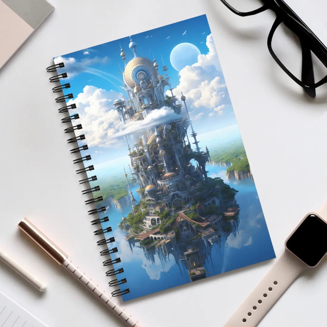 Floating City of Columbia: Breathtaking Aerial View - Spiral Notebook