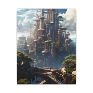 Futuristic City with Spires Canvas Print