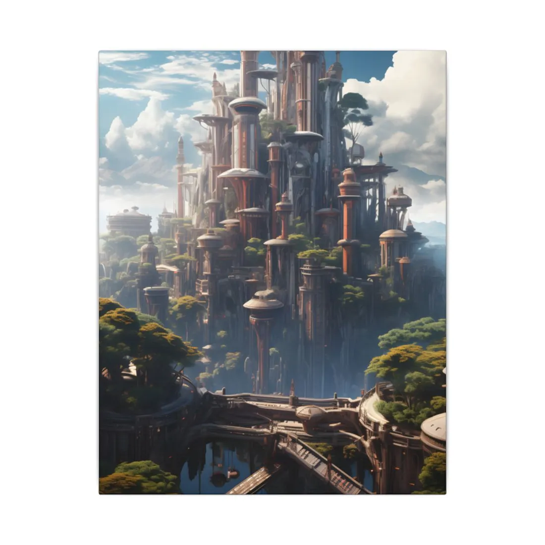 Floating City of Columbia: Breathtaking Modern Urban Landscape - Canvas