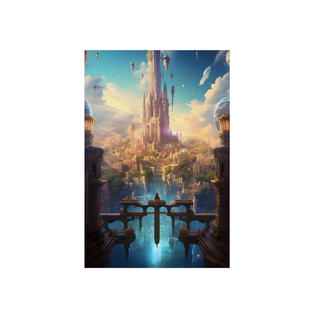 Floating Columbia: Breathtaking Serene Cityscape - Metal Poster