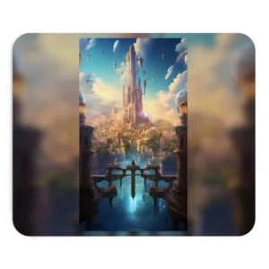 Floating Fantasy City at Sunset Mouse Pad