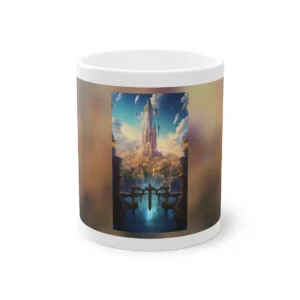 Floating Fantasy City at Sunset Mug