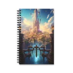 Floating Fantasy City at Sunset Spiral Notebook