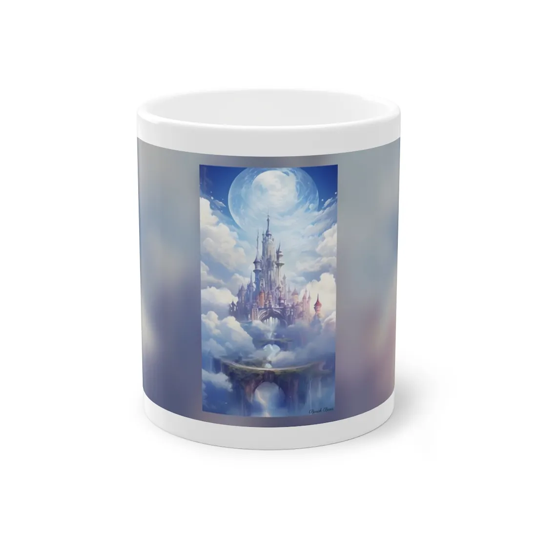 Floating Fantasy City: Celestial Digital Art - Mug