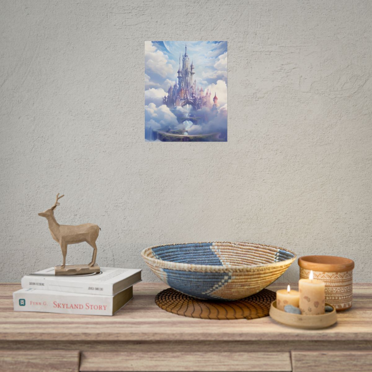 Floating Fantasy City: Celestial Digital Art - Poster