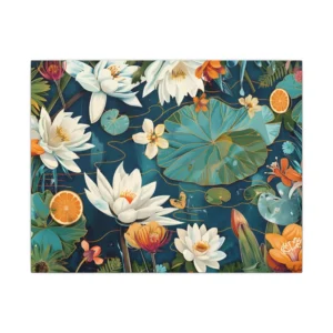 Water Lilies and Citrus Canvas Print
