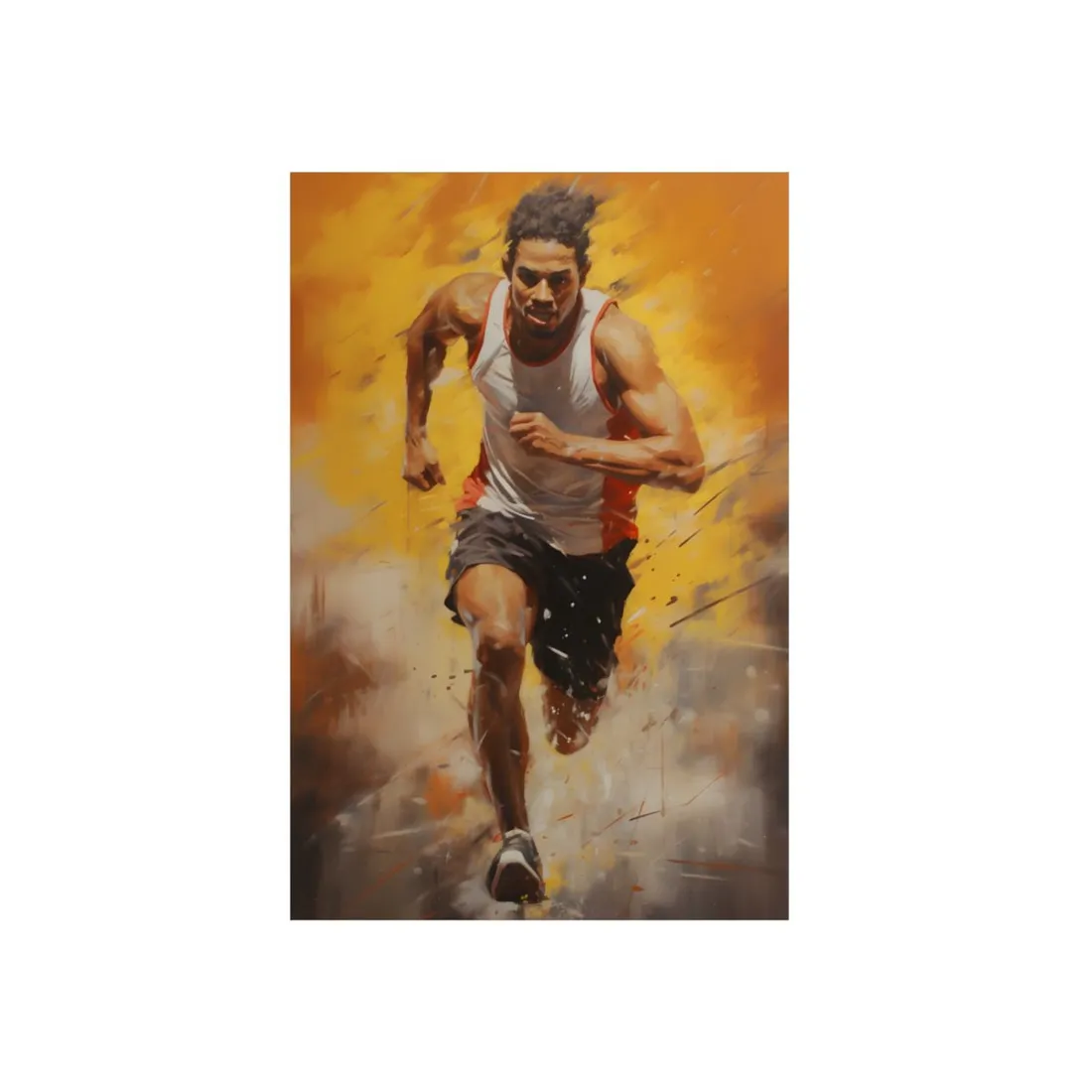 Focused Athlete: Intense Moment in Action - Metal Poster