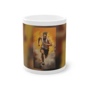 Sprinter Against Golden Burst Mug