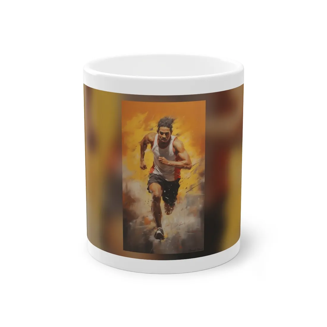 Focused Athlete: Intense Moment in Action - Mug