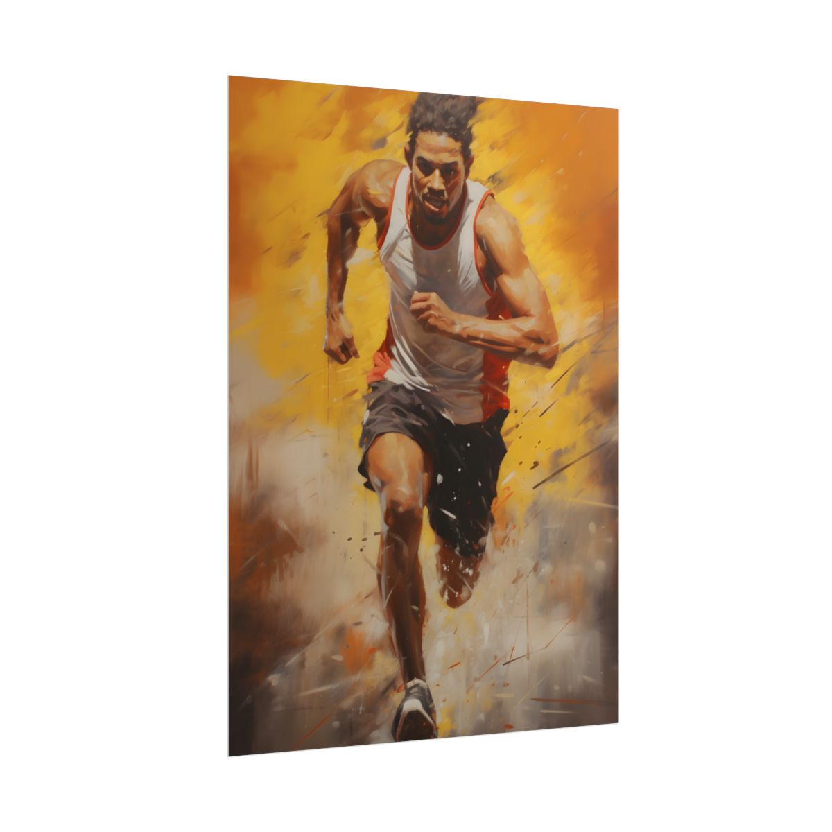 Focused Athlete: Intense Moment in Action - Poster