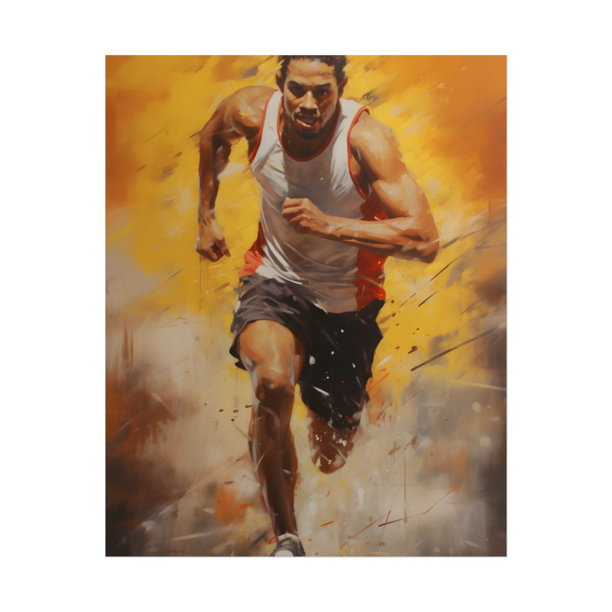 Focused Athlete: Intense Moment in Action - Poster