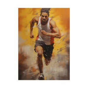 Sprinter Against Golden Burst Poster
