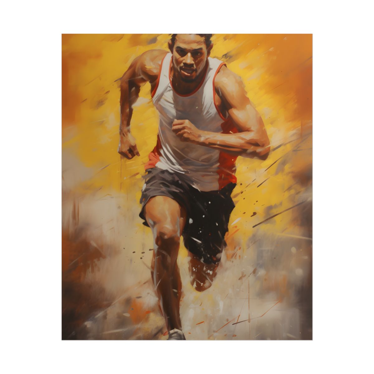 Focused Athlete: Intense Moment in Action - Poster