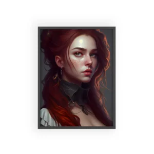 Red Haired Woman with Freckles Framed Poster
