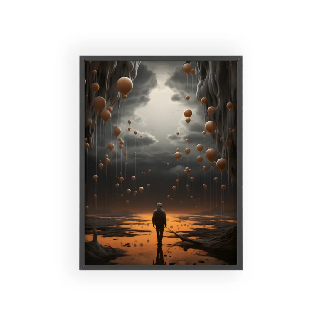 Freedom in Nature: Casual Outdoor Portrait - Framed Poster