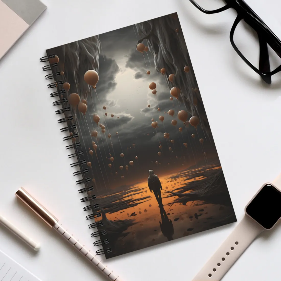 Freedom in Nature: Casual Outdoor Portrait - Spiral Notebook