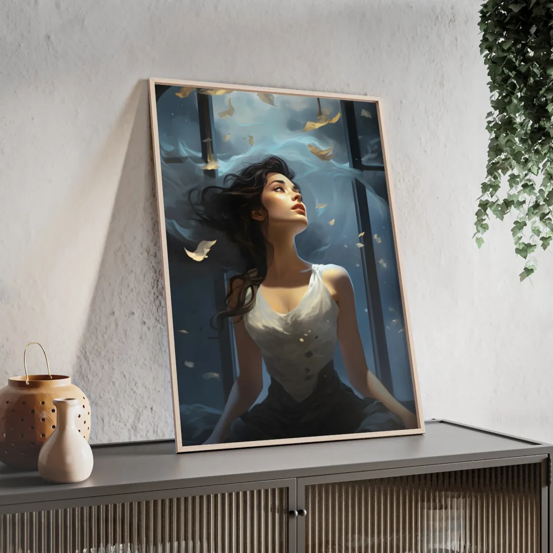 Friend and Companion: Intimate Moment Digital Art - Framed Poster