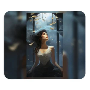 Woman Looking up Through Window Mouse Pad