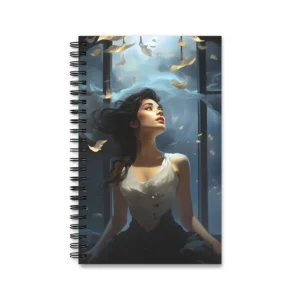 Woman Looking up Through Window Spiral Notebook