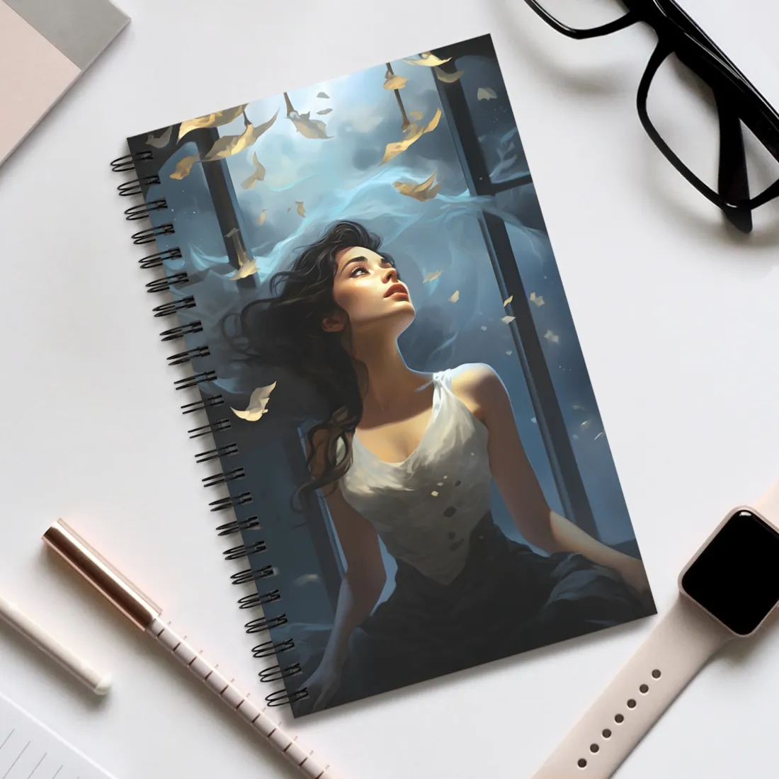 Friend and Companion: Intimate Moment Digital Art - Spiral Notebook
