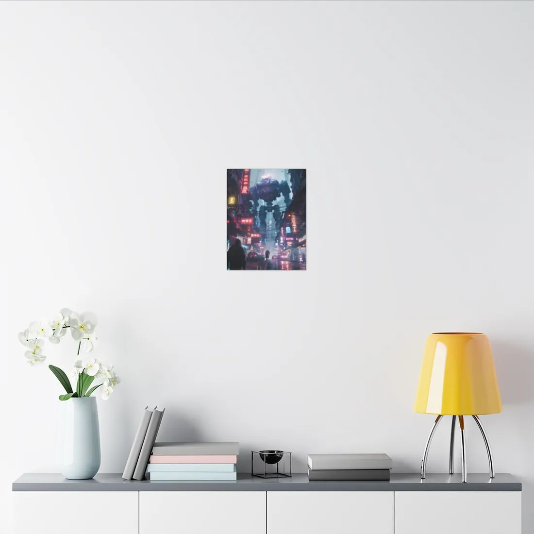 Futuristic City: Neon Dreams Digital Art - Canvas