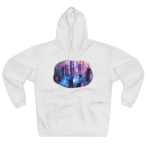 Futuristic City Skyline in Fog Hoodie