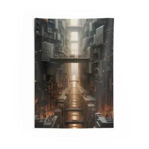 Towering Canyon City Wall Tapestry