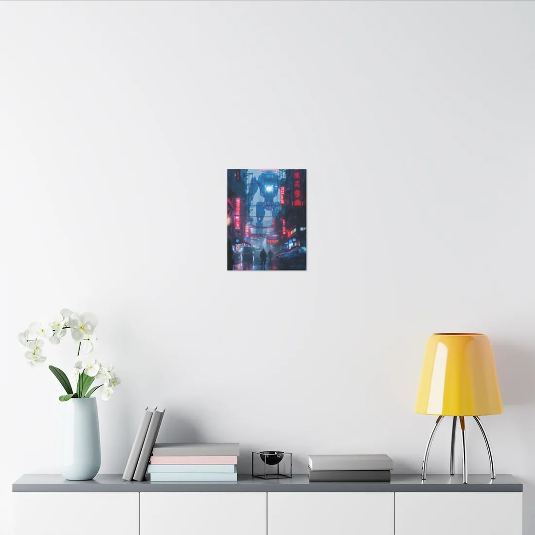Futuristic City Pulse: Neon Lights - Canvas