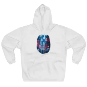 Robot over Neon Street Hoodie